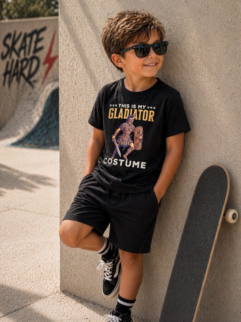 Boys Gladiator Graphic Tee Size Small Black Shirt Worn Once